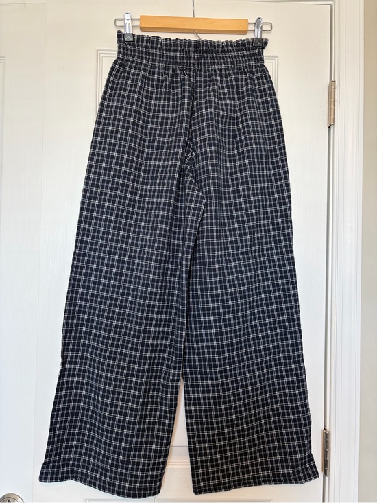 Urban Outfitters Pants - Urban Outfitters Navy Plaid Wide Leg Paperbag Pants Academia Preppy XS